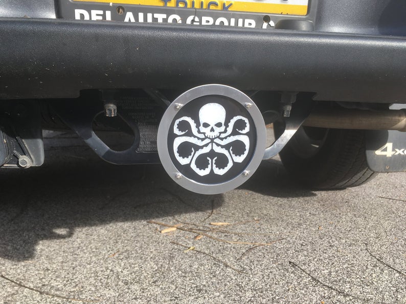 Hydra Round Reflective Hitch Cover 1st Amendment Hitch Covers