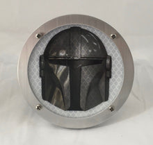 Mandalorian Helmet Round Reflective Hitch Cover