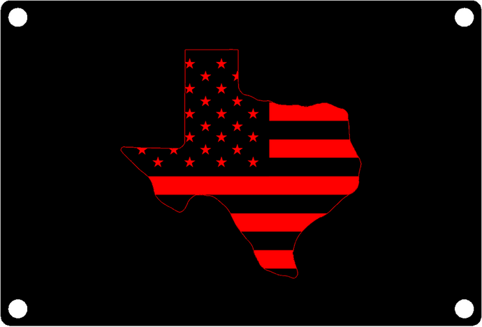 Texas State Outline with American Flag